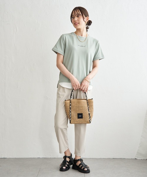 ikka（イッカ）の「【雑誌InRed6月号掲載】鹿の子裾レイヤードプルオーバー【接触冷感】（Tシャツ/カットソー・レディース・ライトグレー/ライトブルー/ネイビー/イエロー/ライトグリーン・M/L/S）」の13枚目の写真