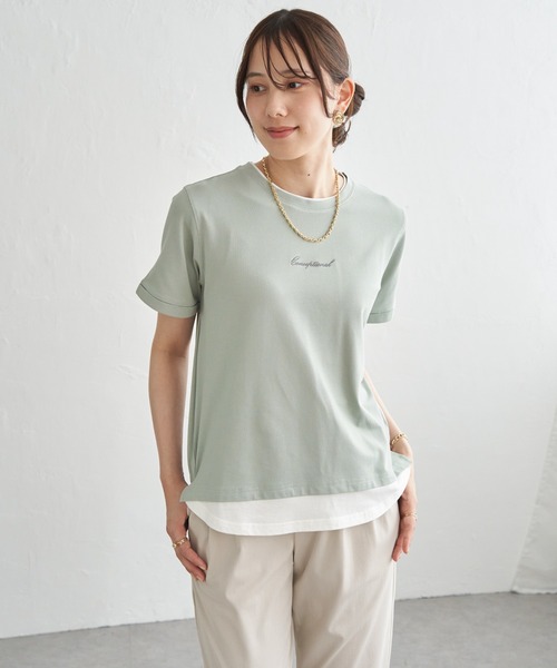 ikka（イッカ）の「【雑誌InRed6月号掲載】鹿の子裾レイヤードプルオーバー【接触冷感】（Tシャツ/カットソー・レディース・ライトグレー/ライトブルー/ネイビー/イエロー/ライトグリーン・M/L/S）」の15枚目の写真