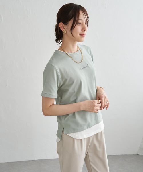 ikka（イッカ）の「【雑誌InRed6月号掲載】鹿の子裾レイヤードプルオーバー【接触冷感】（Tシャツ/カットソー・レディース・ライトグレー/ライトブルー/ネイビー/イエロー/ライトグリーン・M/L/S）」の16枚目の写真