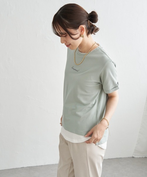 ikka（イッカ）の「【雑誌InRed6月号掲載】鹿の子裾レイヤードプルオーバー【接触冷感】（Tシャツ/カットソー・レディース・ライトグレー/ライトブルー/ネイビー/イエロー/ライトグリーン・M/L/S）」の17枚目の写真