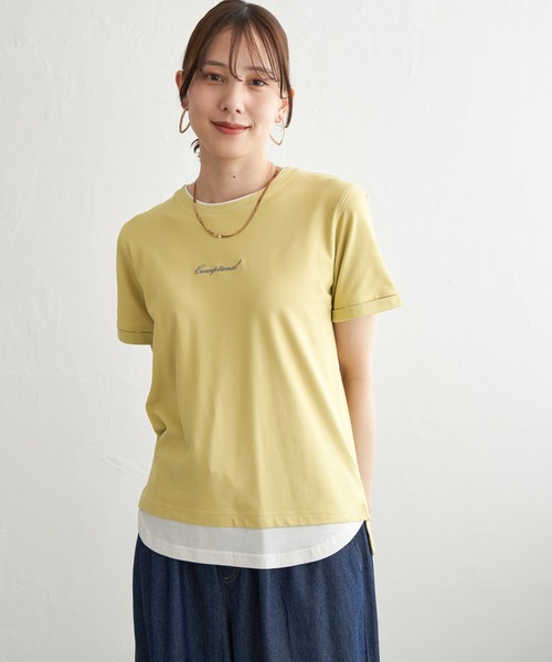 ikka（イッカ）の「【雑誌InRed6月号掲載】鹿の子裾レイヤードプルオーバー【接触冷感】（Tシャツ/カットソー・レディース・ライトグレー/ライトブルー/ネイビー/イエロー/ライトグリーン・M/L/S）」の21枚目の写真