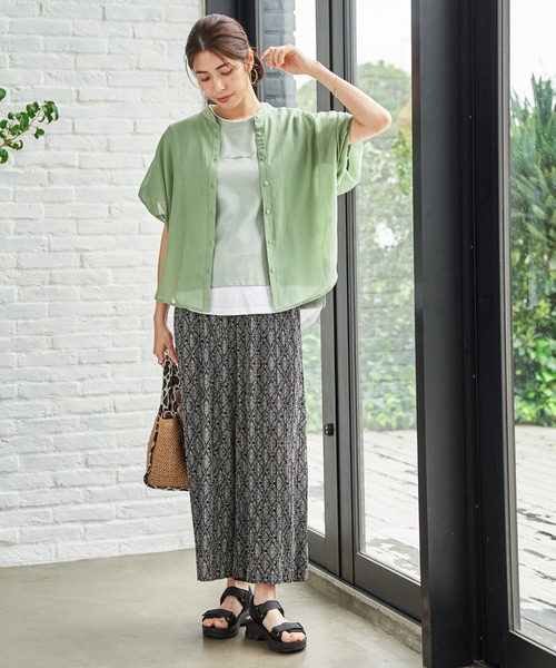 ikka（イッカ）の「【雑誌InRed6月号掲載】鹿の子裾レイヤードプルオーバー【接触冷感】（Tシャツ/カットソー・レディース・ライトグレー/ライトブルー/ネイビー/イエロー/ライトグリーン・M/L/S）」の9枚目の写真