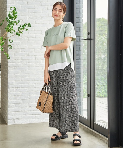 ikka（イッカ）の「【雑誌InRed6月号掲載】鹿の子裾レイヤードプルオーバー【接触冷感】（Tシャツ/カットソー・レディース・ライトグレー/ライトブルー/ネイビー/イエロー/ライトグリーン・M/L/S）」の7枚目の写真