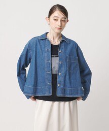 ステッチ フレア デニムジャケット
