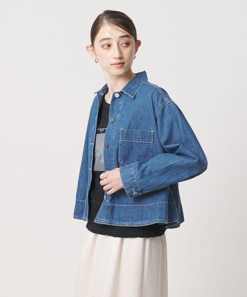 UNITED ARROWS（ユナイテッドアローズ）の「ステッチ フレア デニムジャケット（デニムジャケット・レディース・コバルトブルー/ネイビー・FREE）」の3枚目の写真