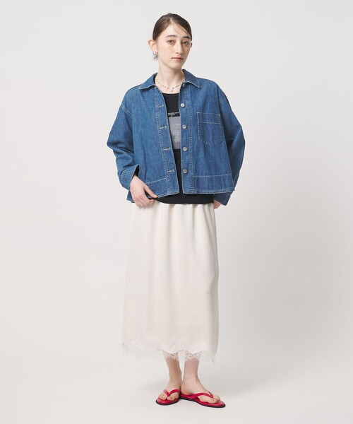 UNITED ARROWS（ユナイテッドアローズ）の「ステッチ フレア デニムジャケット（デニムジャケット・レディース・コバルトブルー/ネイビー・FREE）」の5枚目の写真
