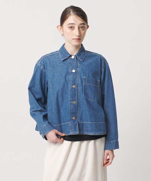 UNITED ARROWS（ユナイテッドアローズ）の「ステッチ フレア デニムジャケット（デニムジャケット・レディース・コバルトブルー/ネイビー・FREE）」の6枚目の写真