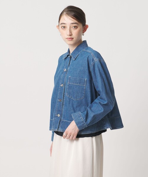 UNITED ARROWS（ユナイテッドアローズ）の「ステッチ フレア デニムジャケット（デニムジャケット・レディース・コバルトブルー/ネイビー・FREE）」の7枚目の写真