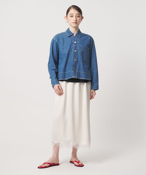 UNITED ARROWS（ユナイテッドアローズ）の「ステッチ フレア デニムジャケット（デニムジャケット・レディース・コバルトブルー/ネイビー・FREE）」の8枚目の写真