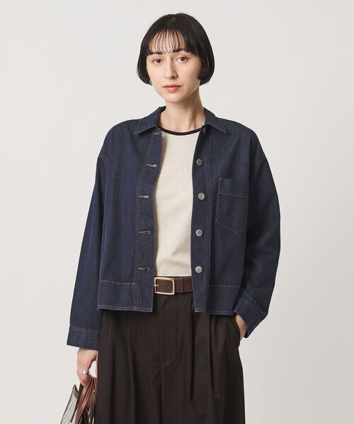 UNITED ARROWS（ユナイテッドアローズ）の「ステッチ フレア デニムジャケット（デニムジャケット・レディース・コバルトブルー/ネイビー・FREE）」の9枚目の写真