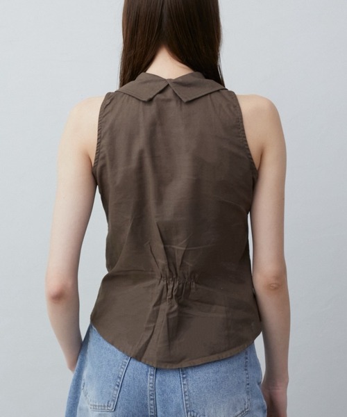 Rohwel(ローウェル)の「Ruffle Tie Sleeveless Blouse / ラッフルタイスリーブレスブラウス(シャツ/ブラウス・レディース・ホワイト/カーキ・FREE)」の7枚目の写真