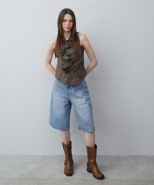 Rohwel(ローウェル)の「Ruffle Tie Sleeveless Blouse / ラッフルタイスリーブレスブラウス(シャツ/ブラウス・レディース・ホワイト/カーキ・FREE)」の8枚目の写真