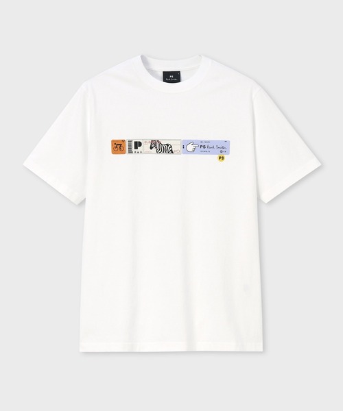 PS Paul Smith(ピーエスポールスミス)の「"Tickets" 半袖Tシャツ / 162559 011R(Tシャツ/カットソー・メンズ・ラベンダー/ホワイト/グレイッシュブルー・XX-LARGE/X-LARGE/LARGE/MEDIUM/SMALL)」の2枚目の写真
