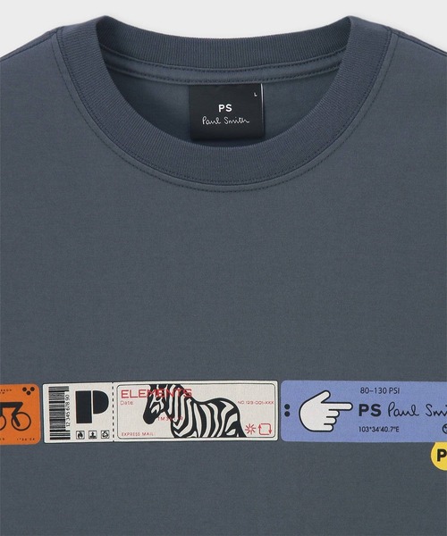 PS Paul Smith(ピーエスポールスミス)の「"Tickets" 半袖Tシャツ / 162559 011R(Tシャツ/カットソー・メンズ・ラベンダー/ホワイト/グレイッシュブルー・XX-LARGE/X-LARGE/LARGE/MEDIUM/SMALL)」の4枚目の写真