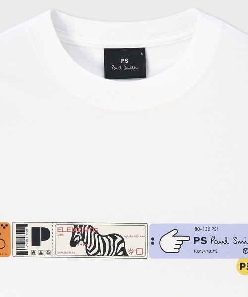 PS Paul Smith(ピーエスポールスミス)の「"Tickets" 半袖Tシャツ / 162559 011R(Tシャツ/カットソー・メンズ・ラベンダー/ホワイト/グレイッシュブルー・XX-LARGE/X-LARGE/LARGE/MEDIUM/SMALL)」の7枚目の写真