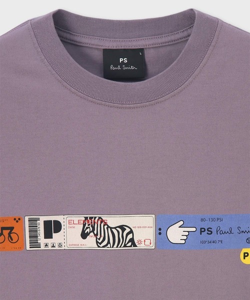 PS Paul Smith(ピーエスポールスミス)の「"Tickets" 半袖Tシャツ / 162559 011R(Tシャツ/カットソー・メンズ・ラベンダー/ホワイト/グレイッシュブルー・XX-LARGE/X-LARGE/LARGE/MEDIUM/SMALL)」の10枚目の写真