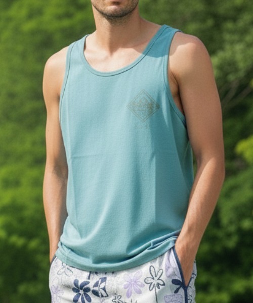 rip curl(リップカール)の「【RIPCURL(リップカール)】REFLECTIONS TANK/バックプリントタンクトップ サーフ ノースリーブ(タンクトップ・メンズ・アクア・SMALL)」の1枚目の写真