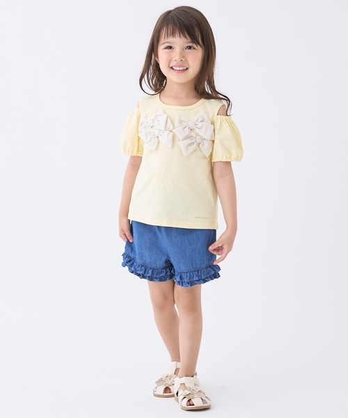 petit main（プティマイン）の「【接触冷感】ちびフリルショートパンツ（その他パンツ・キッズ・ブルー/アイボリー/レッド/サックスブルー/イエロー/ブラック・120cm/90cm/130cm/100cm/80ｃｍ/110cm）」の4枚目の写真