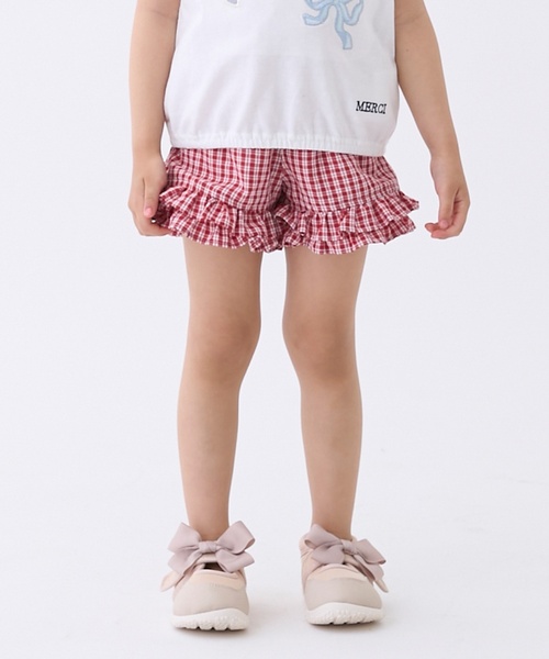 petit main(プティマイン)の「【接触冷感】ちびフリルショートパンツ(その他パンツ・キッズ・ブルー/アイボリー/レッド/サックスブルー/イエロー/ブラック/ネイビー・120cm/90cm/130cm/100cm/80cm/110cm)」の11枚目の写真