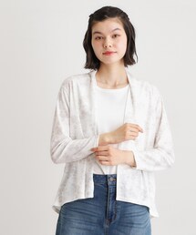 【冷房・日よけ対策におすすめ/ゆったりシルエット】ポリー柄 ジャージーカーディガン
