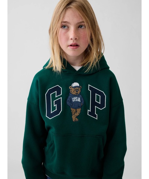 GAP｜ギャップ（キッズ）のパーカー（グリーン・カーキ/緑色系・プル