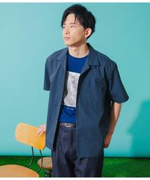 Park Slope NEWYORKER | 【洗える・ドライタッチ・セットアップ可】ドライミックスタイプライター 半袖オープンカラーシャツ(Tシャツ/カットソー)