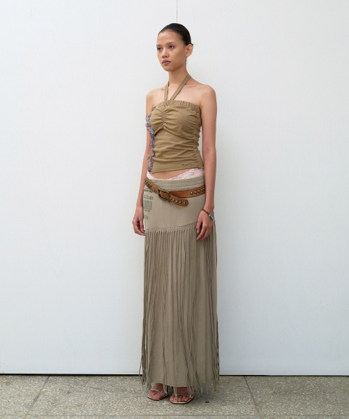 THEVINYLHOUSE（ザバイニルハウス）の「MIXED HALTERNECK TOP (W) OLIVE（Tシャツ/カットソー・レディース・その他・FREE）」の5枚目の写真
