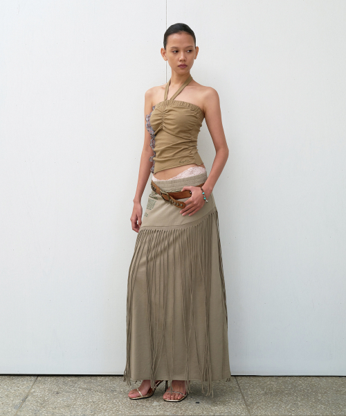 THEVINYLHOUSE（ザバイニルハウス）の「MIXED HALTERNECK TOP (W) OLIVE（Tシャツ/カットソー・レディース・その他・FREE）」の7枚目の写真