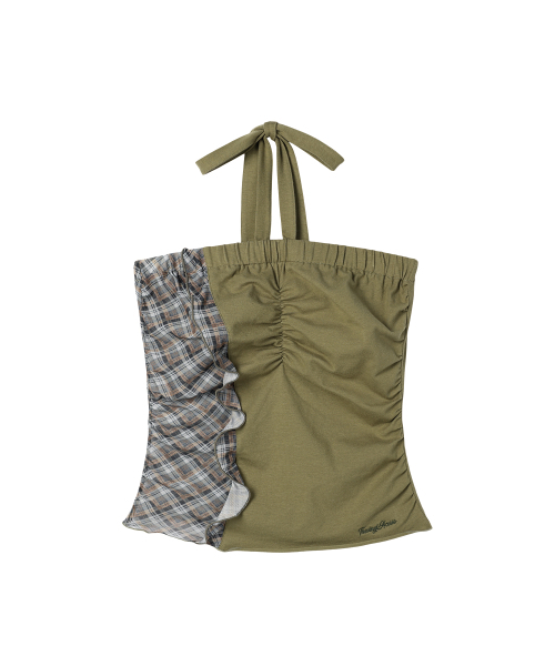 THEVINYLHOUSE（ザバイニルハウス）の「MIXED HALTERNECK TOP (W) OLIVE（Tシャツ/カットソー・レディース・その他・FREE）」の8枚目の写真