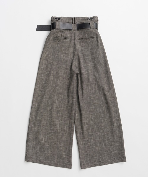 PRANK PROJECT(プランクプロジェクト)の「【2026Summer Pre-Order】ダブルベルトタックワイドパンツ / Double-Belted Wide-Leg Pants(その他パンツ・レディース・ブラック/ホワイト/ブラウン・36/38)」の8枚目の写真