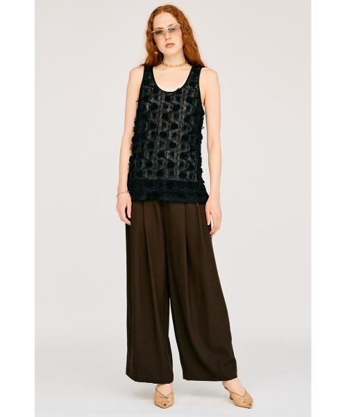 PRANK PROJECT(プランクプロジェクト)の「ダブルベルトタックワイドパンツ / Double-Belted Wide-Leg Pants(その他パンツ・レディース・ブラック/ホワイト/ブラウン・36/38)」の18枚目の写真