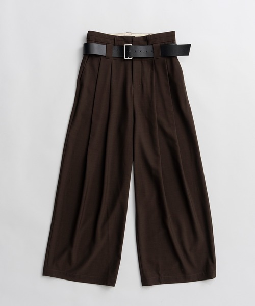 PRANK PROJECT(プランクプロジェクト)の「ダブルベルトタックワイドパンツ / Double-Belted Wide-Leg Pants(その他パンツ・レディース・ブラック/ホワイト/ブラウン・36/38)」の19枚目の写真