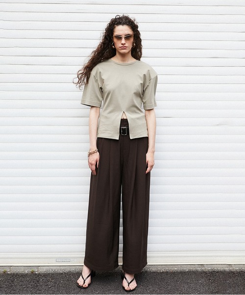 PRANK PROJECT(プランクプロジェクト)の「ダブルベルトタックワイドパンツ / Double-Belted Wide-Leg Pants(その他パンツ・レディース・ブラック/ホワイト/ブラウン・36/38)」の16枚目の写真