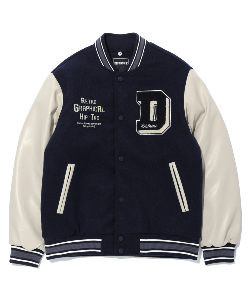 DISTN9NE（ディストナイン）の「ロゴバスティパディングジャンパー NAVY (LP1JU017-066)（スタジャン・メンズ・その他・90/95/100/105）」の2枚目の写真