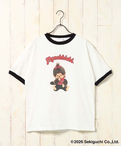 Bleu Bleuet（ブルーブルーエ）の「モンチッチリンガーTシャツ（Tシャツ/カットソー・レディース・ピンク/ブラック・M/L）」の12枚目の写真