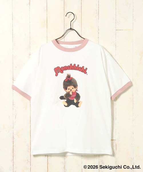 Bleu Bleuet（ブルーブルーエ）の「モンチッチリンガーTシャツ（Tシャツ/カットソー・レディース・ピンク/ブラック・M/L）」の11枚目の写真
