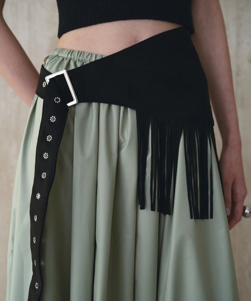 SOEMIN(ソミン)の「Fringe western belt/ウエスタンフリンジベルト(ベルト・レディース・ブラック・FREE)」の1枚目の写真
