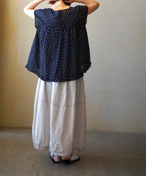 JOURNAL STANDARD LUXE（ジャーナルスタンダード　ラックス）の「【SOIL】 80s COTTON VOILE DOT PRINT HEM FRIL（シャツ/ブラウス・レディース・ブラック/ブラウン・2）」の5枚目の写真