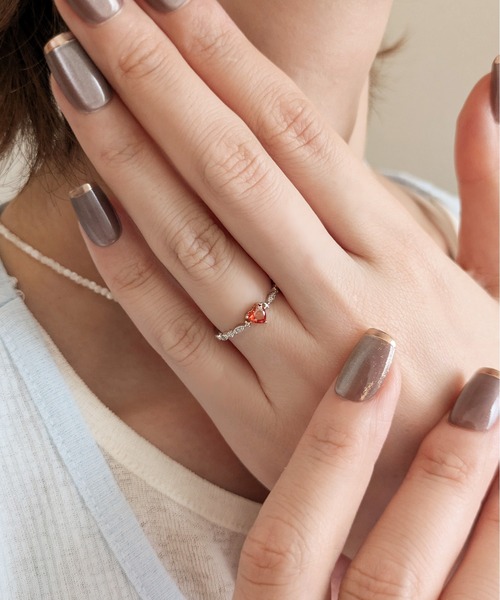 styiro(スタイロ)の「【silver925】キュービックジルコニア タイニーハートビジューリング / 防塵ポーチ付き【数量限定】(リング・レディース・ゴールド/シルバー・M/S)」の1枚目の写真