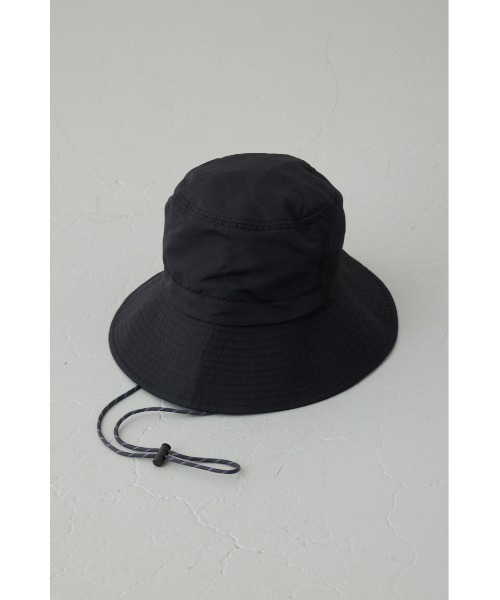 AZUL by moussy(アズールバイマウジー)の「【UVカット機能性】コード付きナイロンハット(ハット・レディース・ベージュ/ブラック・FREE)」の4枚目の写真
