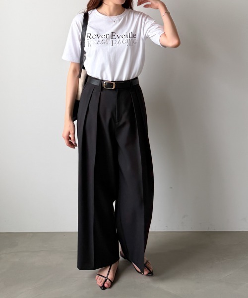 Bab(バブ)の「ロゴプリント刺しゅうTシャツ(Tシャツ/カットソー・レディース・ブラウン/オフホワイト/ブラック・FREE)」の6枚目の写真