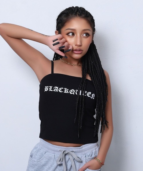 BLACKQUEEN(ブラッククイーン)の「【BLACKQUEEN】ロゴベアトップ(キャミソール・レディース・ミント/ブラック/ホワイト・M)」の22枚目の写真