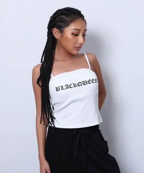 BLACKQUEEN(ブラッククイーン)の「【BLACKQUEEN】ロゴベアトップ(キャミソール・レディース・ミント/ブラック/ホワイト・M)」の6枚目の写真