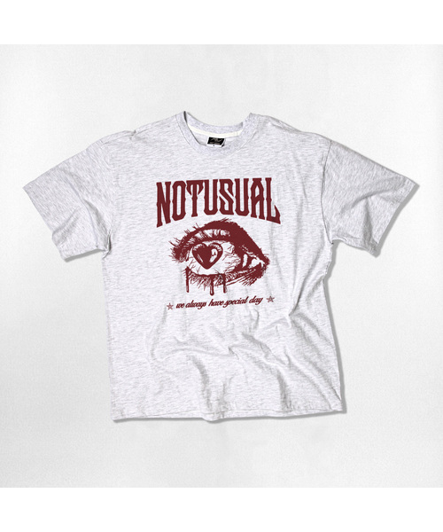NOTUSUAL(ノットユージュアル)の「レッドアイ オーバーサイズ 半袖Tシャツ 4カラー(Tシャツ/カットソー・レディース・ホワイト/ブラック/ライトホワイト/ネイビー・SMALL/MEDIUM/LARGE/X-LARGE)」の2枚目の写真