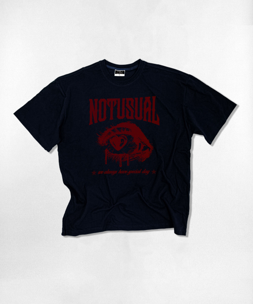 NOTUSUAL(ノットユージュアル)の「レッドアイ オーバーサイズ 半袖Tシャツ 4カラー(Tシャツ/カットソー・レディース・ホワイト/ブラック/ライトホワイト/ネイビー・SMALL/MEDIUM/LARGE/X-LARGE)」の5枚目の写真