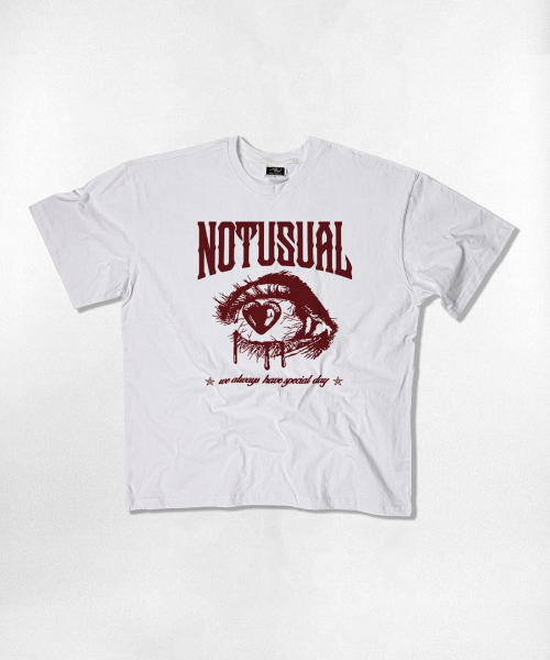 NOTUSUAL(ノットユージュアル)の「レッドアイ オーバーサイズ 半袖Tシャツ 4カラー(Tシャツ/カットソー・レディース・ホワイト/ブラック/ライトホワイト/ネイビー・SMALL/MEDIUM/LARGE/X-LARGE)」の8枚目の写真