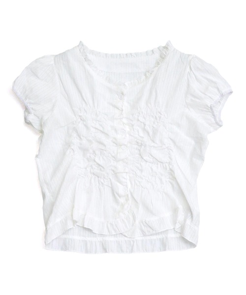ANAP（アナップ）の「フロントシャーリングブラウス（シャツ/ブラウス・レディース・ブラック/ホワイト・F）」の19枚目の写真