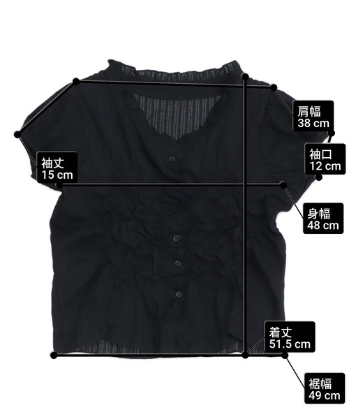 ANAP（アナップ）の「フロントシャーリングブラウス（シャツ/ブラウス・レディース・ブラック/ホワイト・F）」の18枚目の写真