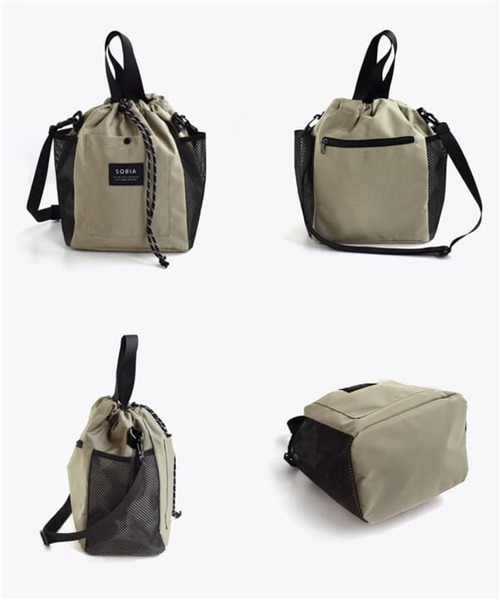 e-zakkamania stores（イーザッカマニアストアーズ）の「メッシュ巾着 2way ショルダーバッグ（ショルダーバッグ・レディース・ベージュ/パープル/ブラック/グレー・-）」の11枚目の写真