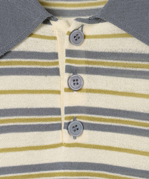 PBLIM(ページボーイリム)の「《UNISEX/接触冷感》シアボーダーポロ 配色デザイン / ポロ襟 / マルチボーダー(ポロシャツ・レディース・ホワイト系/ネイビー系/グレー系・FREE)」の13枚目の写真